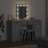vidaXL Dressing Table Grey 19.69 x 16.14 x 53.15 in Engineered Wood
