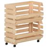 vidaXL Vegetable Trolley 14.6"x11.8"x31.5" Solid Wood Pine