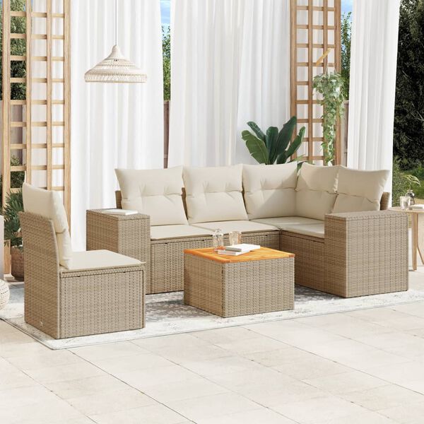vidaXL Garden Sofa Set Beige, Cream White