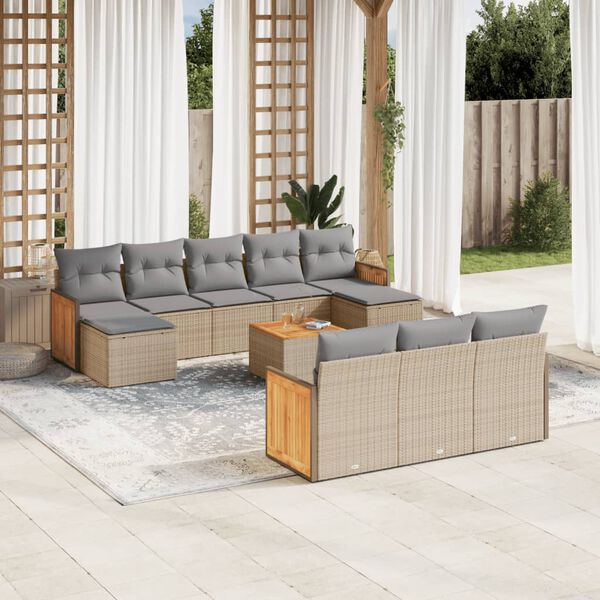 vidaXL Garden Sofa Set Beige