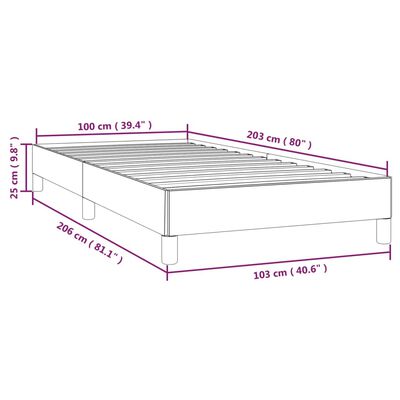 vidaXL Bed Frame Dark Gray 39.4"x79.9" Twin XL Fabric