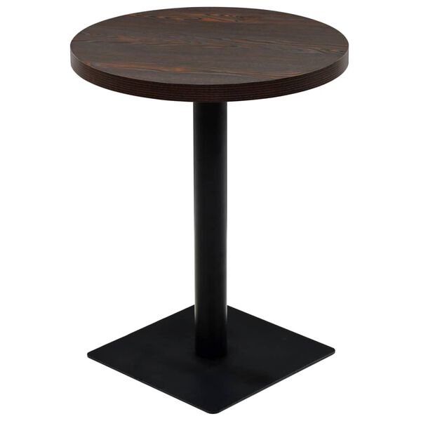 vidaXL Bistro Table Dark Ash MDF and Steel 23.6 x 29.5 in Simplistic