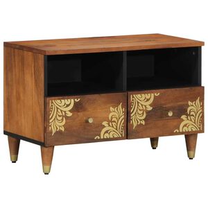vidaXL TV Cabinet with Drawer Honey Brown 27.56 x 12.99 x 18.11 in