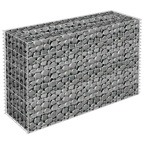 vidaXL Gabion Raised Bed Silver Galvanized Steel 35.4x11.8x23.6 in
