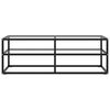 vidaXL TV Cabinet Black with Tempered Glass 47.2x15.7x15.7"
