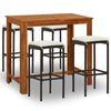 vidaXL Garden Bar Set Brown, Cream Solid Acacia wood 5-Piece Set