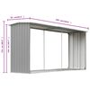 vidaXL Garden Log Storage Shed Galvanized Steel 129.9"x36.2"x60.2" Gray