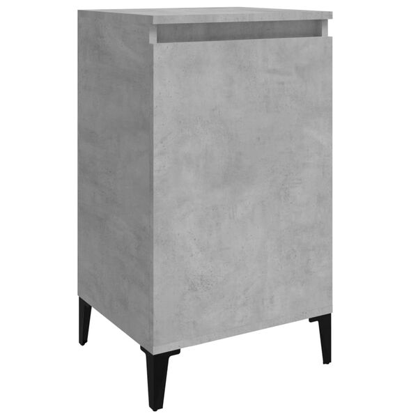 vidaXL Bedside Cabinet Concrete grey Engineered wood, metal