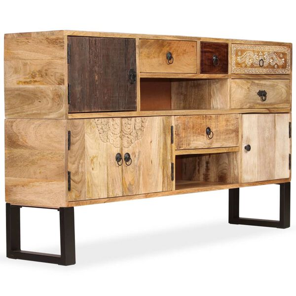 vidaXL Sideboard Natural wood tones Solid mango wood, steel, MDF Medium