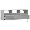 vidaXL TV Wall Cabinet Grey sonoma Engineered wood Medium Wall mounting