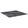 vidaXL Table Top Black with White Marble Design Tempered Glass