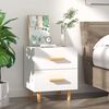vidaXL Bed Cabinet White Engineered Wood Compact Bed Cabinet