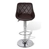 vidaXL Bar Stool Set of 2 Brown Faux Leather, Iron Adjustable