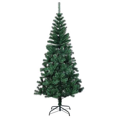 vidaXL Artificial Christmas Tree with Iridescent Tips Green 6 ft PVC