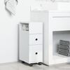 vidaXL Narrow Bathroom Cabinet White Engineered wood Slim
