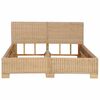 vidaXL Bed Natural Mahogany wood 55.1x78.7 in. Durable Bed