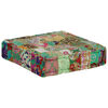 vidaXL Pouffe Green with multicolor patchwork 100% Cotton Medium Pattern