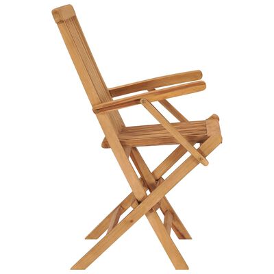 vidaXL Folding Patio Chairs 4 pcs Solid Teak Wood