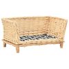 vidaXL Dog Basket Natural, Black, White Willow, Cotton, Polyester