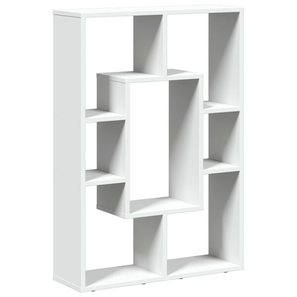 vidaXL Bookcase White Engineered wood Medium Bookcase Rectangular