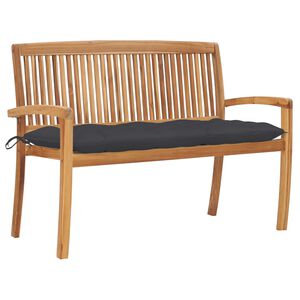 vidaXL Garden Bench Teak wood Solid Teak Wood Medium Stackable