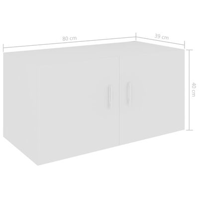 vidaXL Wall Mounted Cabinet White 31.5"x15.4"x15.7" Chipboard