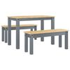 vidaXL Dining Set Grey Solid pine wood with honey wax finish Medium