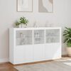 vidaXL Sideboard White Engineered wood, Glass 63.8 x 14.6 x 39.4 in