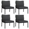 vidaXL Garden Lounge Set Black, Grey Powder-coated steel, Polyester Medium