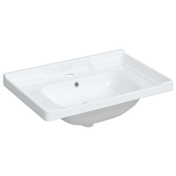vidaXL Bathroom Sink White 28.0x18.9x9.1" Rectangular Ceramic