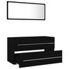 vidaXL Bathroom Furniture Set Black Engineered Wood Medium