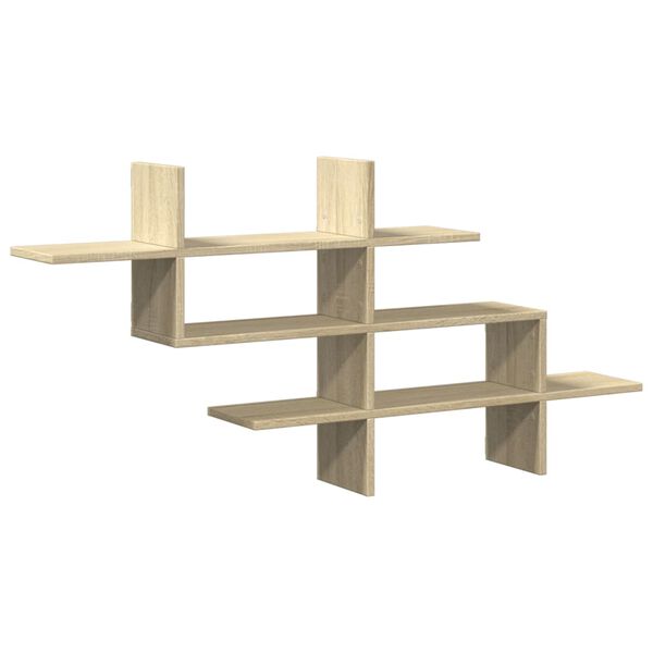 vidaXL Wall Shelf Sonoma Oak Engineered Wood 49.0 in x 7.1 in x 23.8 in