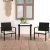 vidaXL Dining Set Black Table and Chairs, Cream Cushions