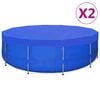vidaXL Pool Cover Set of 2 Dark blue Polyethylene 21.3 ft diameter