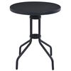 vidaXL Garden Table Black Powder coated steel, silk print glass 23.6 in