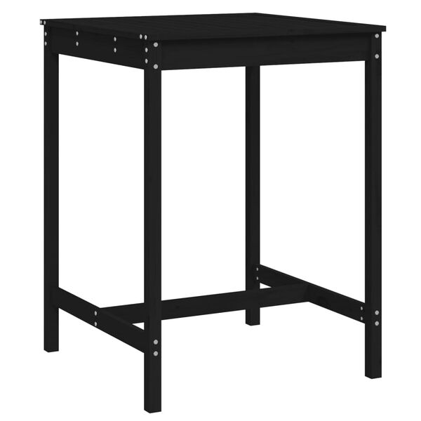 vidaXL Garden Table Black Solid Pine Wood 32.5 x 32.5 x 43.3 in Durable