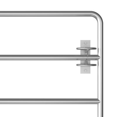 vidaXL 5 Bar Field Gate Steel (59.1"-157.5")x35.4" Silver