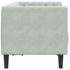 vidaXL Chesterfield Sofa with Bolsters 2-Seater Light Gray Velvet