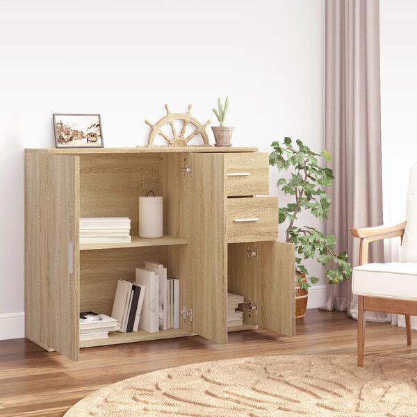 vidaXL Sideboard Sonoma oak Engineered wood Medium Sonoma Oak Sideboard