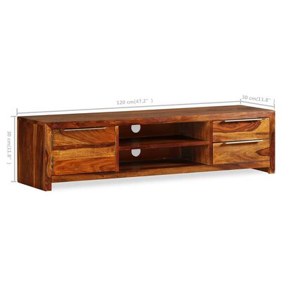 vidaXL TV Cabinet Solid Sheesham Wood 47.2"x11.8"x11.8"