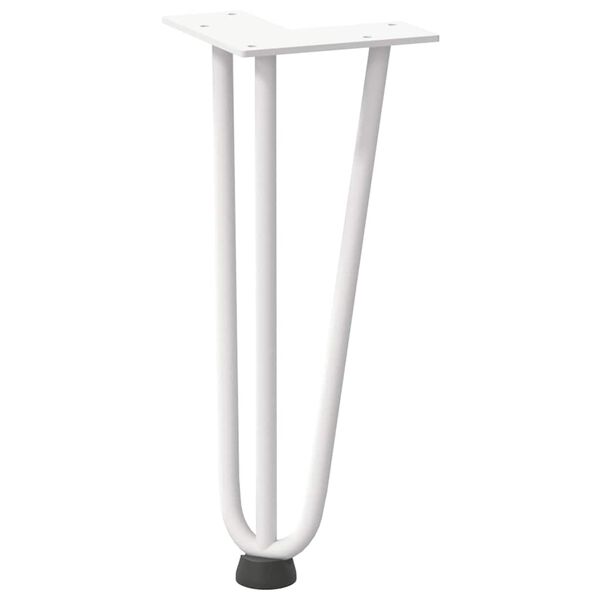 vidaXL Hairpin Table Leg White Solid powder-coated steel Medium Durable