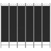 vidaXL 6-Panel Room Divider Black 94.5"x86.6" Fabric
