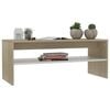 vidaXL Coffee Table White and Sonoma Oak Engineered Wood Small