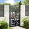 vidaXL Garden Gate Black 39.4x68.9" Steel Trace  Design