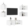 vidaXL TV Wall Unit White Engineered wood Medium TV Wall Unit