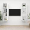 vidaXL TV Cabinet Set of 2 White Engineered wood 56.1 in