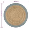 vidaXL Area Rug Brown and olive green 100% jute 94.5 in diameter Tough