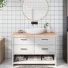 vidaXL Bathroom Countertop 47.2 x 19.7 x (0.8-2.4) " Untreated Solid Wood