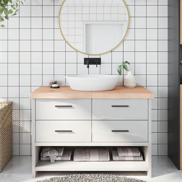 vidaXL Bathroom Countertop 47.2 x 19.7 x (0.8-2.4) " Untreated Solid Wood