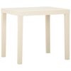 vidaXL Garden Table White Plastic Medium Lightweight Garden Table